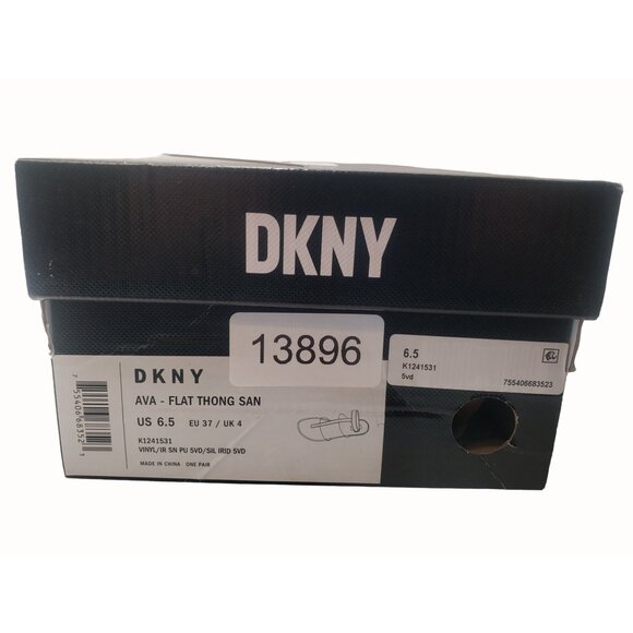 DKNY Women's Ava Flat Thong Sandal Iridescent Clear size 6.5 - Picture 8 of 8